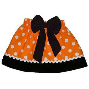 Toddler Orange Polka Dot Skirt